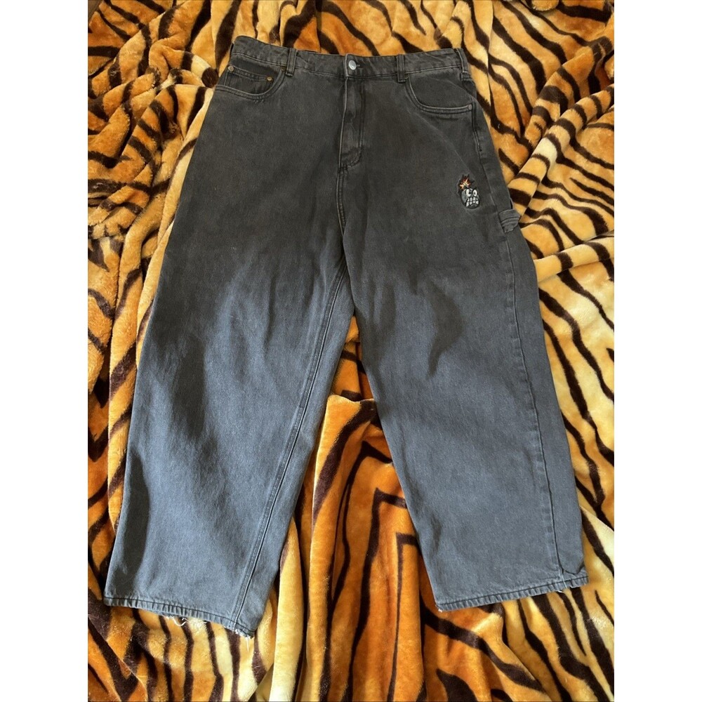 Adam Bomb Denim Jeans Baggy Fit Dark Blue Wash Mens Size 30